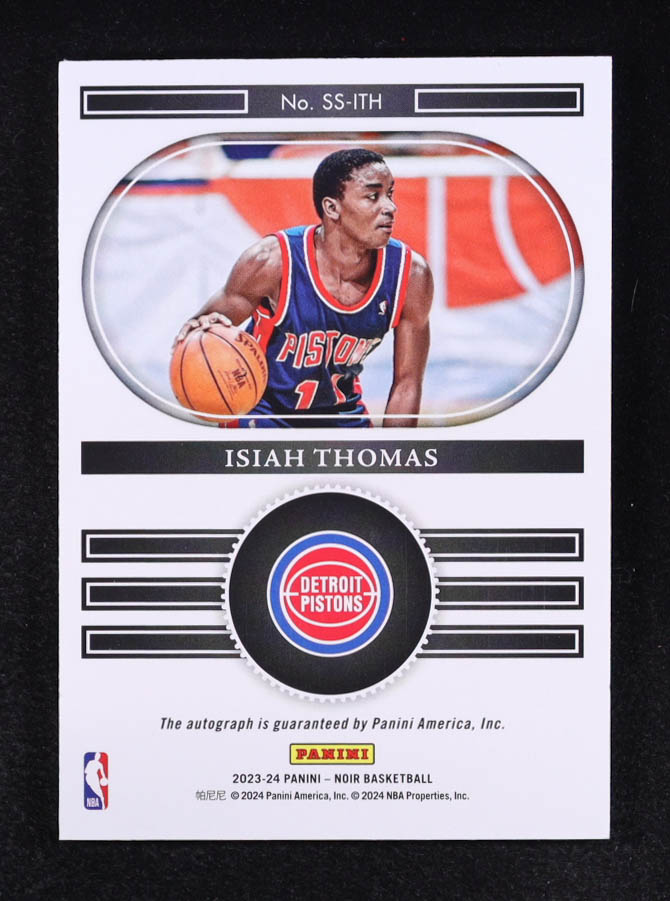 Isiah Thomas 2023-24 Panini Noir Snapshot Signatures #25 #31/99 at PristineAuction.com Isiah Thomas 2023-24 Panini Noir Snapshot Signatures #25 #31/99 at PristineAuction.com