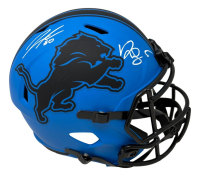 Jahmyr Gibbs & David Montgomery Signed Lions Full-Size Rave Alternate Speed Helmet (Fanatics) at PristineAuction.com