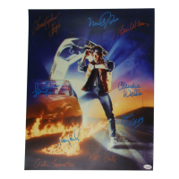 "Back To The Future" 16x20 Photo Signed By (9) with Michael J. Fox, Christopher Lloyd, Claudia Wells, Lea Thompson Inscribed "XO" (ACOA) at PristineAuction.com