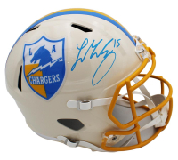 Ladd McConkey Signed Chargers Full-Size Retro Alternate Speed Helmet (Beckett) at PristineAuction.com