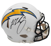 Ladd McConkey Signed Chargers Full-Size Authentic On-Field Flat White Alternate Speed Helmet (Beckett) at PristineAuction.com