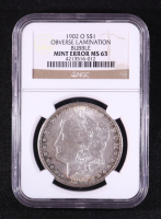 Mint Error 1902-O Morgan Silver Dollar Obverse Lamination Bubble (NGC MS63) at PristineAuction.com
