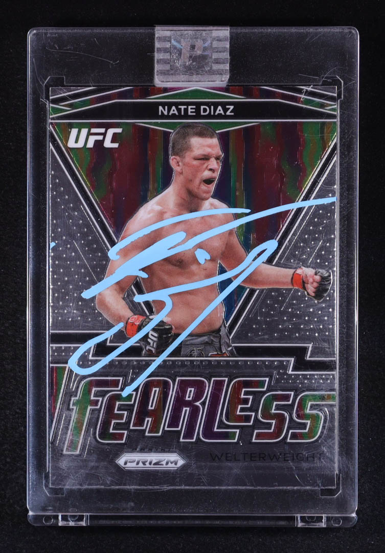 Nate Diaz Signed 2021 Panini Prizm UFC Fearless #12 (PA) at PristineAuction.com Nate Diaz Signed 2021 Panini Prizm UFC Fearless #12 (PA) at PristineAuction.com