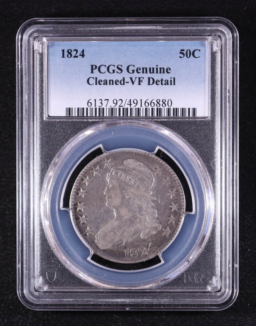 1824 Capped Bust Half Dollar (PCGS VF Details) at PristineAuction.com 1824 Capped Bust Half Dollar (PCGS VF Details) at PristineAuction.com