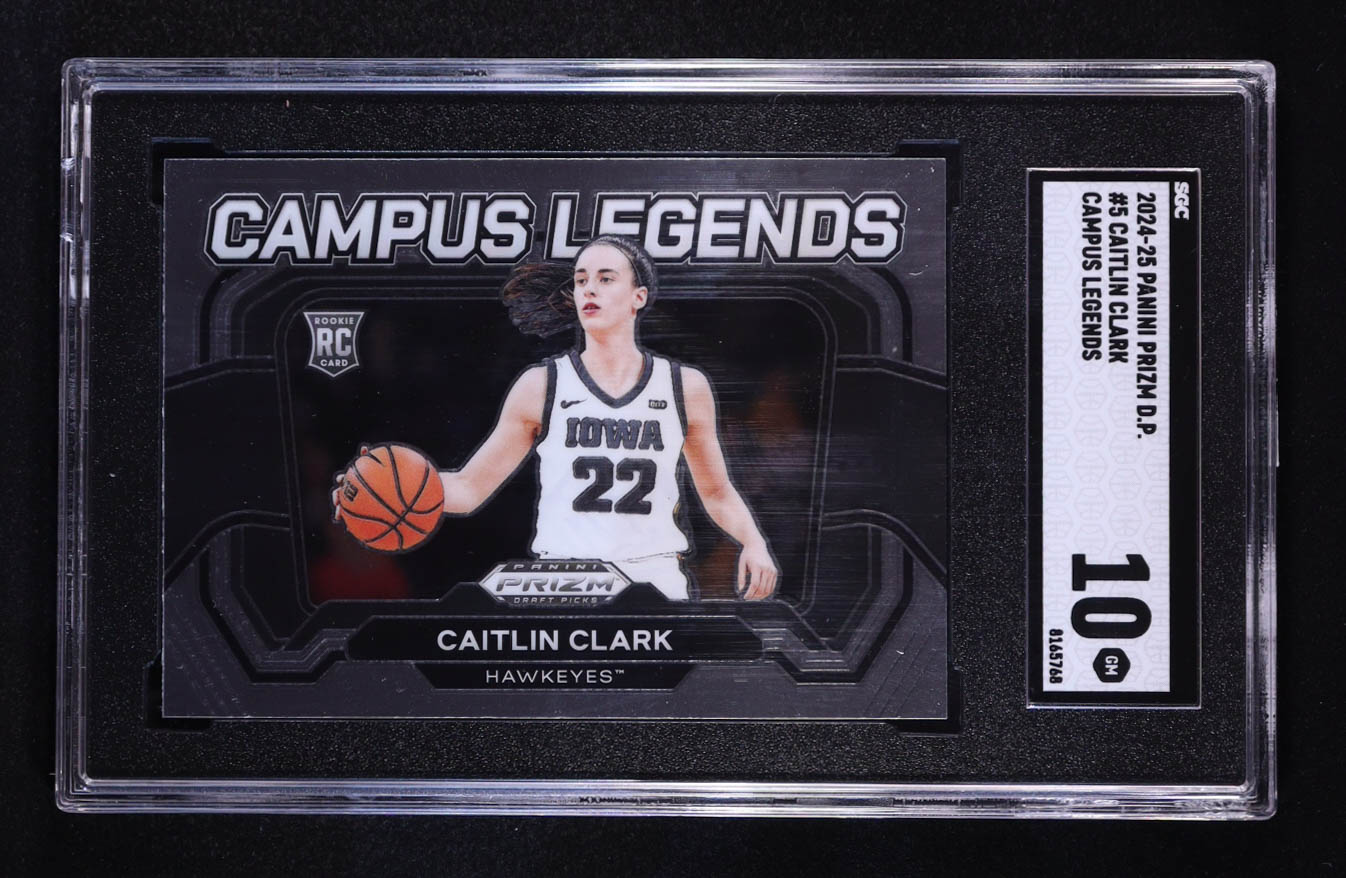 Caitlin Clark 2024-25 Panini Prizm Draft Picks Campus Legends #5 RC (SGC 10) at PristineAuction.com Caitlin Clark 2024-25 Panini Prizm Draft Picks Campus Legends #5 RC (SGC 10) at PristineAuction.com
