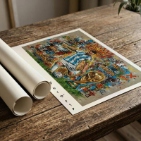 Richard Gene Barbera Signed "Crown - WC Messi" 2026 9x12 Original Print (Barbera) at PristineAuction.com