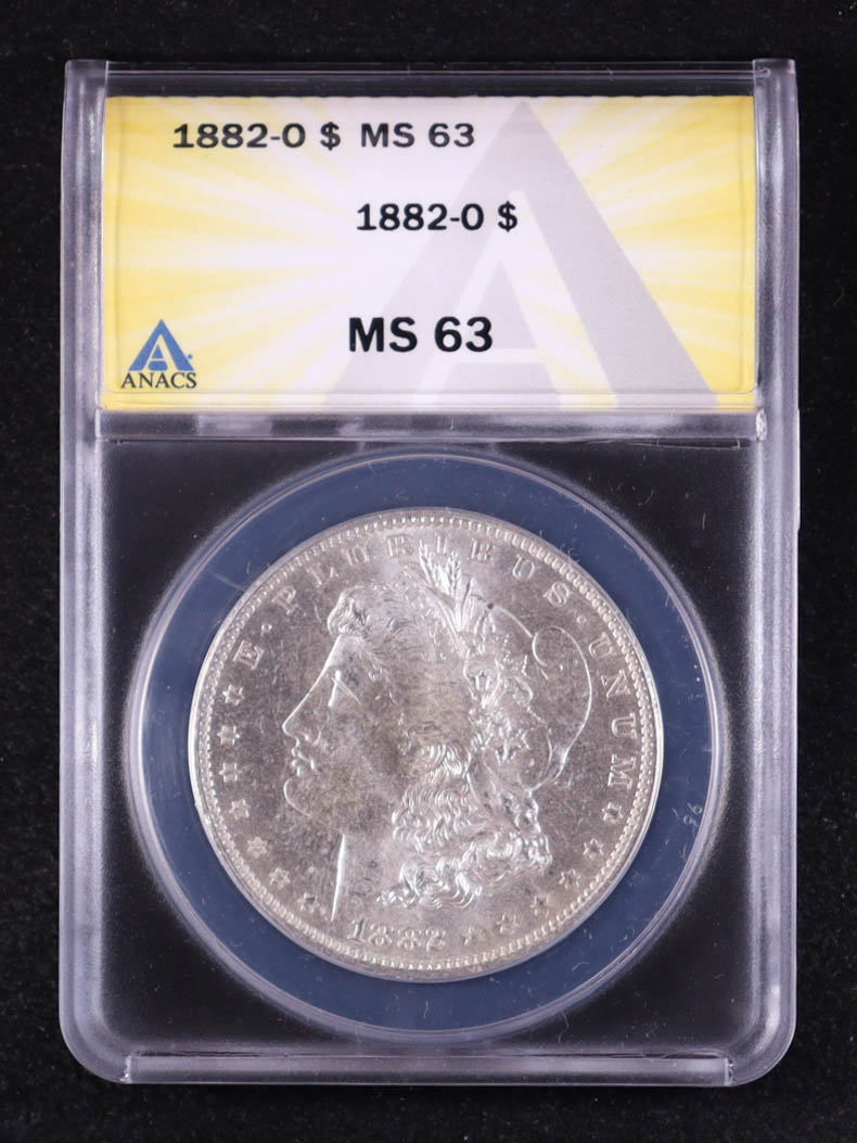 1882-O Morgan Silver Dollar (ANACS MS63) at PristineAuction.com 1882-O Morgan Silver Dollar (ANACS MS63) at PristineAuction.com