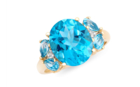 1.26 CTW Natural Diamond & Topaz Ring Mounted In Yellow Gold H-I, I1-I2 | Estimated Retail Value: $5,834 (IGI) at PristineAuction.com