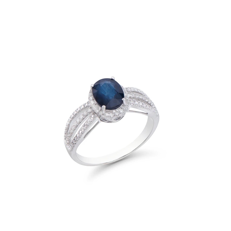 1.33 CTW Certified Diamonds & Blue Sapphire Designer Ring | Estimated Retail Value: $5,580 (IGI) at PristineAuction.com 1.33 CTW Certified Diamonds & Blue Sapphire Designer Ring | Estimated Retail Value: $5,580 (IGI) at PristineAuction.com
