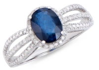 1.33 CTW Certified Diamonds & Blue Sapphire Designer Ring | Estimated Retail Value: $5,580 (IGI) at PristineAuction.com