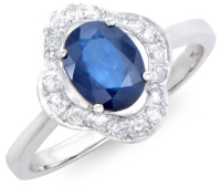1.06 CTW Certified Diamonds & Blue Sapphire Designer Ring | Estimated Retail Value: $5,680 (IGI) at PristineAuction.com