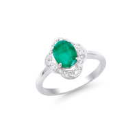 1.26 CTW Certified Diamonds & Brazil Emerald Designer Ring | Estimated Retail Value: $5,630 (IGI) at PristineAuction.com
