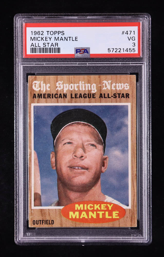 Mickey Mantle 1962 Topps #471 AS (PSA 3) at PristineAuction.com Mickey Mantle 1962 Topps #471 AS (PSA 3) at PristineAuction.com