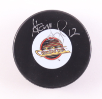 Stan Smyl Signed Canucks Logo Hockey Puck (Premium Autographs) at PristineAuction.com
