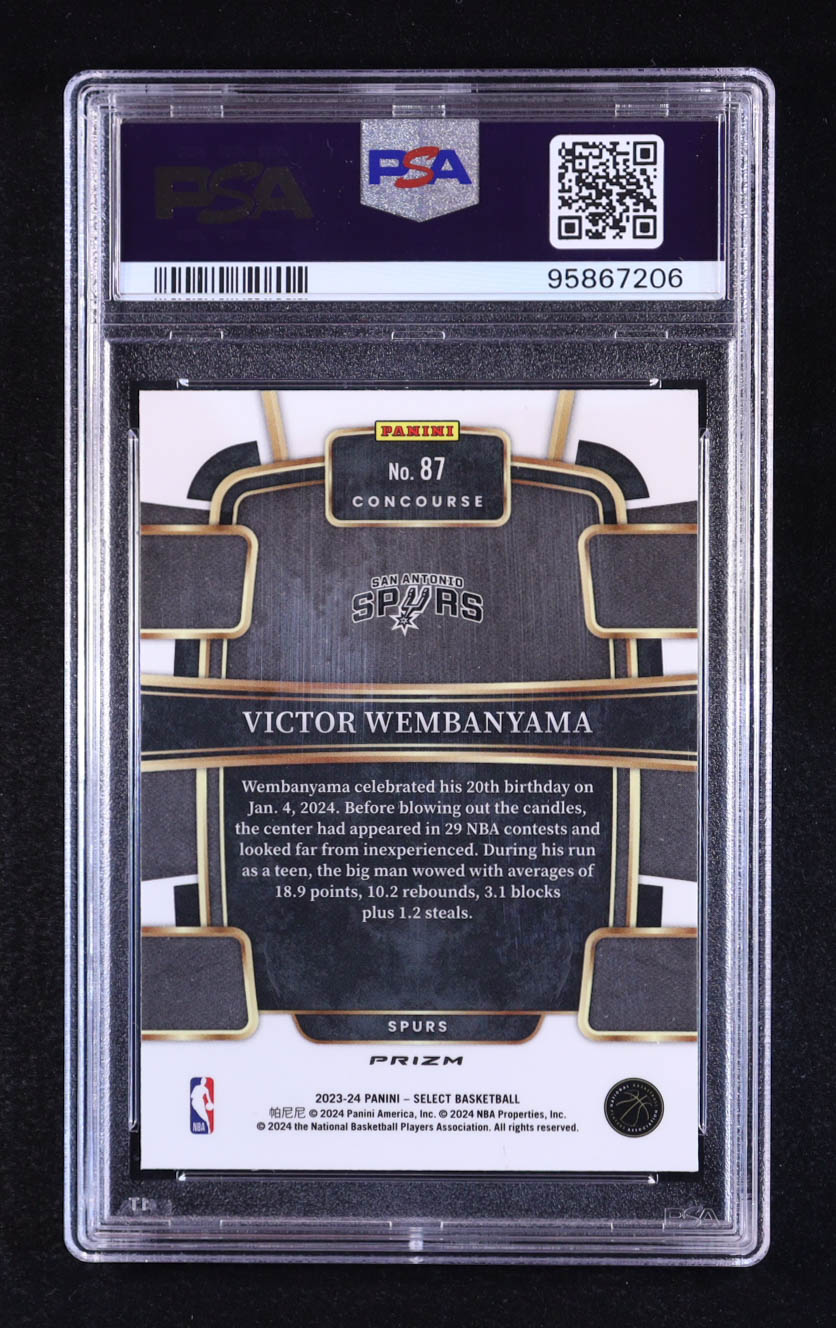 Victor Wembanyama 2023-24 Select Prizms Tectonic #87 RC (PSA 9) at PristineAuction.com Victor Wembanyama 2023-24 Select Prizms Tectonic #87 RC (PSA 9) at PristineAuction.com
