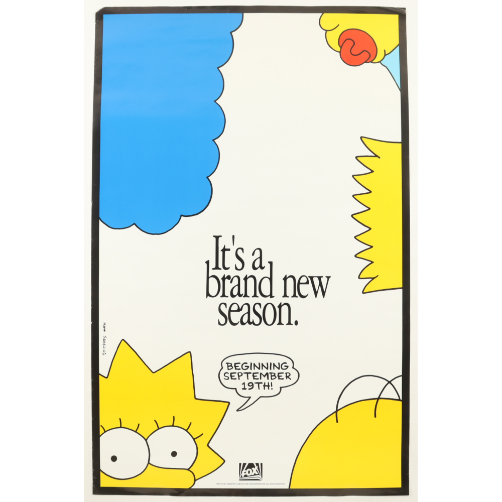 1991 "The Simpson's" Original Season 1 Poster at PristineAuction.com