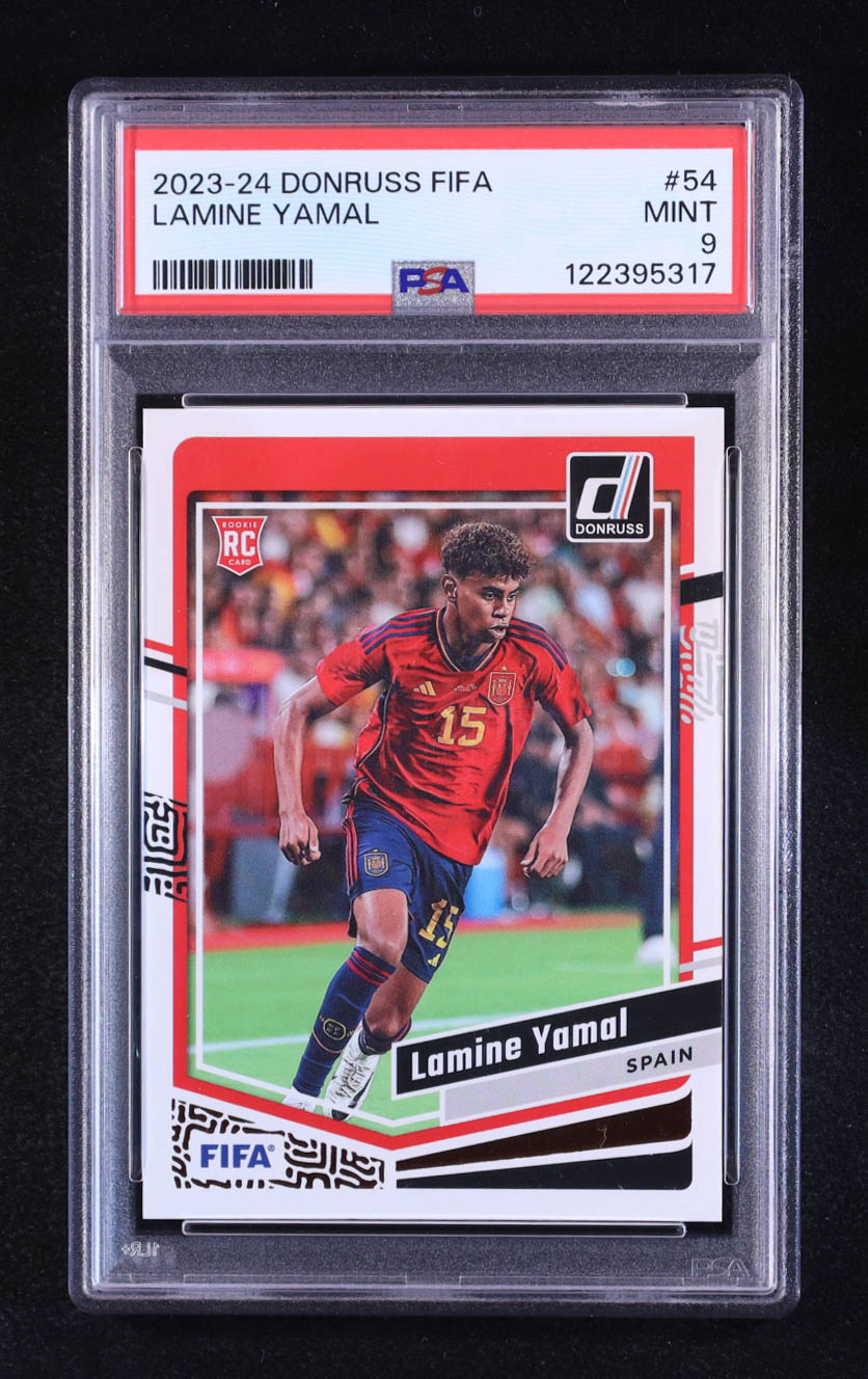 Lamine Yamal 2023-24 Donruss #54 RC (PSA 9) at PristineAuction.com Lamine Yamal 2023-24 Donruss #54 RC (PSA 9) at PristineAuction.com