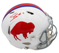 James Cook Signed Bills Full-Size Authentic On-Field Throwback Alternate Speed Helmet (JSA) at PristineAuction.com