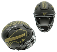 James Cook Signed Bills Full-Size Authentic On-Field Salute to Service Alternate Speedflex Helmet (JSA) at PristineAuction.com