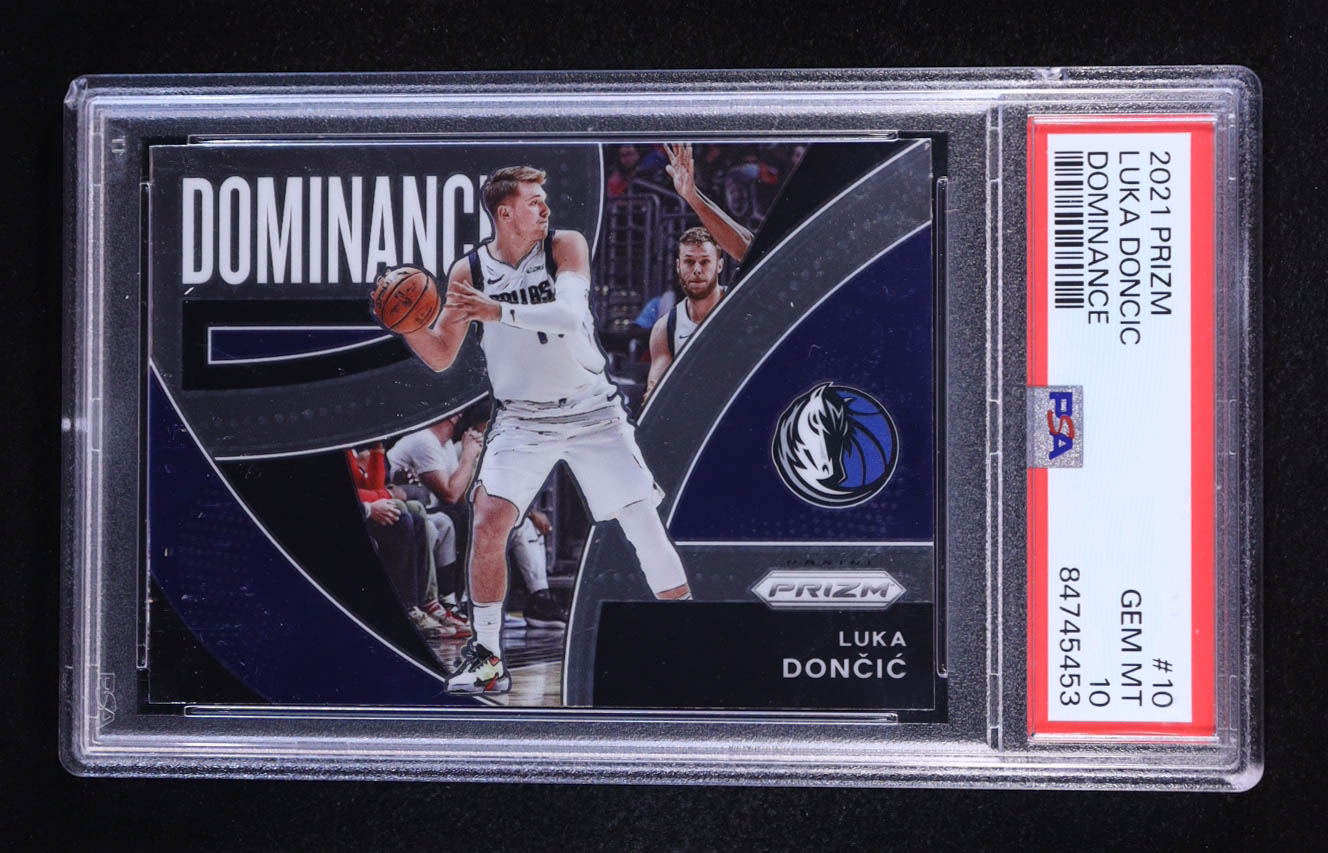 Luka Doncic 2021-22 Panini Prizm Dominance #10 (PSA 10) at PristineAuction.com Luka Doncic 2021-22 Panini Prizm Dominance #10 (PSA 10) at PristineAuction.com