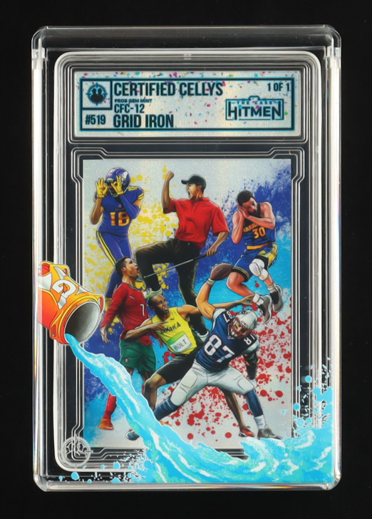 Certified Cellys - Grid Iron - 2026 The Case Hitmen 1/1 Custom Art Card with Display Case at PristineAuction.com Certified Cellys - Grid Iron - 2026 The Case Hitmen 1/1 Custom Art Card with Display Case at PristineAuction.com
