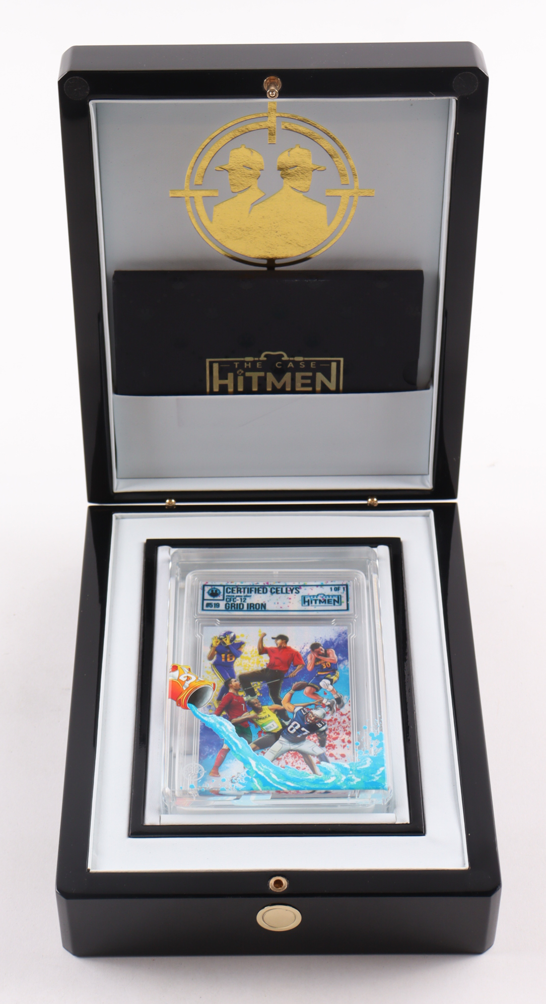 Certified Cellys - Grid Iron - 2026 The Case Hitmen 1/1 Custom Art Card with Display Case at PristineAuction.com Certified Cellys - Grid Iron - 2026 The Case Hitmen 1/1 Custom Art Card with Display Case at PristineAuction.com
