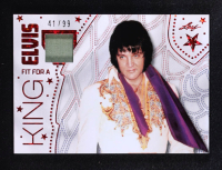 Elvis Presley 2024 Leaf Elvis Presley Icons Collection Fit for a King Memorabilia Red Sparkle Holofoil #FK-19 #41/99 at PristineAuction.com