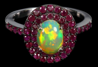 2.50 Carats Natural Opal & Ruby Ring | $1,850 Estimated Retail Value (UGL Cert) | Brand New at PristineAuction.com