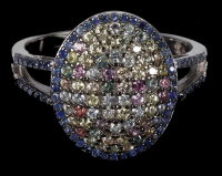 3.50 Carats Natural Multi-Colored Sapphire Ring | $1,600 Estimated Retail Value (UGL Cert) | Brand New at PristineAuction.com