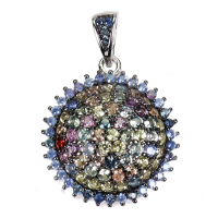 2.20 Carats Natural Multi-Colored Sapphire Pendant | $1,350 Estimated Retail Value (UGL Cert) | Brand New at PristineAuction.com