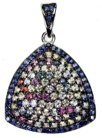 2.60 Carats Natural Multi-Colored Sapphire Pendant | $1,500 Estimated Retail Value (UGL Cert) | Brand New at PristineAuction.com