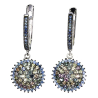 3.00 Carats Natural Multi-Colored Sapphire Earrings | $1,900 Estimated Retail Value (UGL Cert) | Brand New at PristineAuction.com