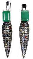2.50 Carats Natural Emerald & Multi-Colored Sapphire Earrings | $2,400 Estimated Retail Value (UGL Cert) | Brand New at PristineAuction.com