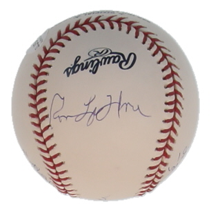 OML Baseball Signed by (4) with Tito Francona, Len Barker, Frank Thomas, Ron LeFlore Inscribed "PG 5-15-81" & "The Original One 1951-1966" (JSA) at PristineAuction.com OML Baseball Signed by (4) with Tito Francona, Len Barker, Frank Thomas, Ron LeFlore Inscribed "PG 5-15-81" & "The Original One 1951-1966" (JSA) at PristineAuction.com