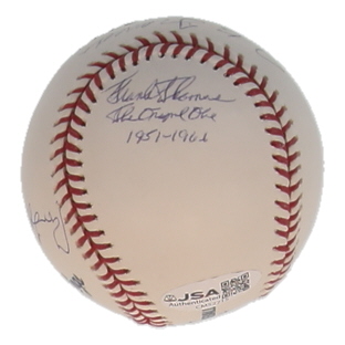 OML Baseball Signed by (4) with Tito Francona, Len Barker, Frank Thomas, Ron LeFlore Inscribed "PG 5-15-81" & "The Original One 1951-1966" (JSA) at PristineAuction.com OML Baseball Signed by (4) with Tito Francona, Len Barker, Frank Thomas, Ron LeFlore Inscribed "PG 5-15-81" & "The Original One 1951-1966" (JSA) at PristineAuction.com