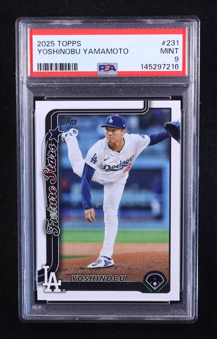 Yoshinobu Yamamoto 2025 Topps #231 (PSA 9) at PristineAuction.com Yoshinobu Yamamoto 2025 Topps #231 (PSA 9) at PristineAuction.com