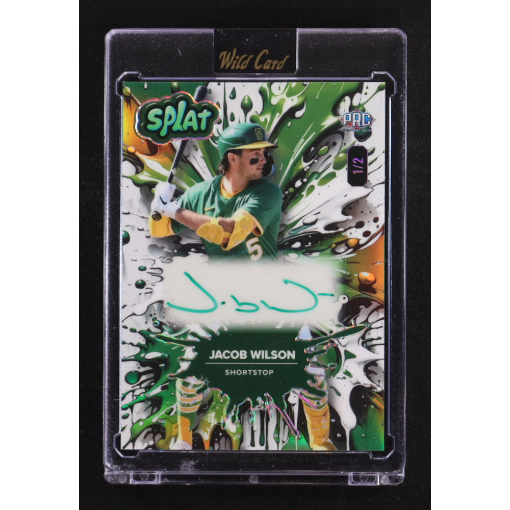 Jacob Wilson 2024 Wild Card Alumination Splat Autograph Green #SBLIM05-JWA #1/2 at PristineAuction.com