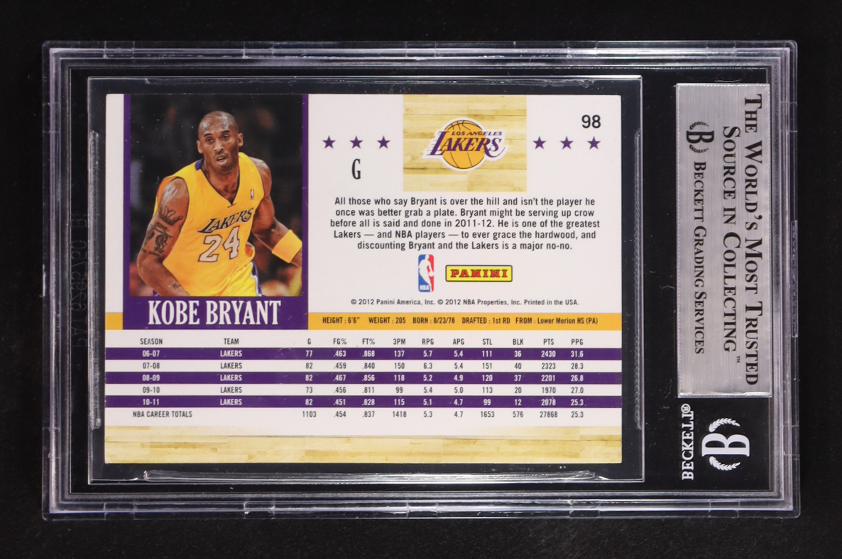Kobe Bryant 2011-12 Hoops #98 (BGS 8.5) at PristineAuction.com Kobe Bryant 2011-12 Hoops #98 (BGS 8.5) at PristineAuction.com