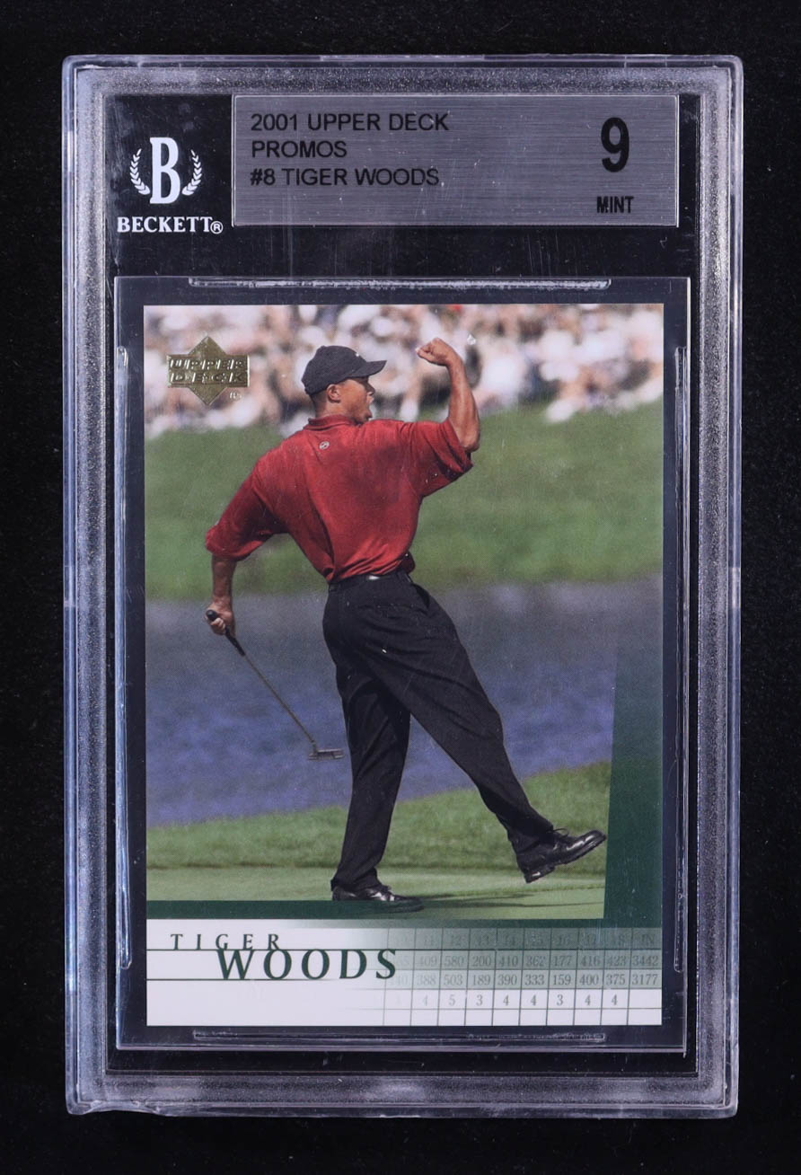 Tiger Woods 2001 Upper Deck Promos #NNO RC (BGS 9) at PristineAuction.com Tiger Woods 2001 Upper Deck Promos #NNO RC (BGS 9) at PristineAuction.com