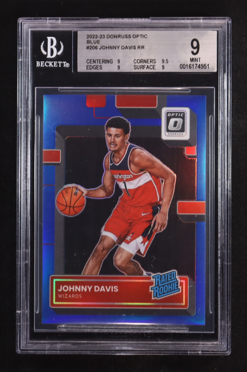 Johnny Davis 2022-23 Donruss Optic RR Blue #206 #8/49 RC (BGS 9) at PristineAuction.com Johnny Davis 2022-23 Donruss Optic RR Blue #206 #8/49 RC (BGS 9) at PristineAuction.com