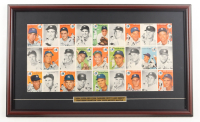 1954 Vintage Topps New York Yankees Custom Framed Uncut Card Sheet Display of (27) Cards with Title Plaque at PristineAuction.com