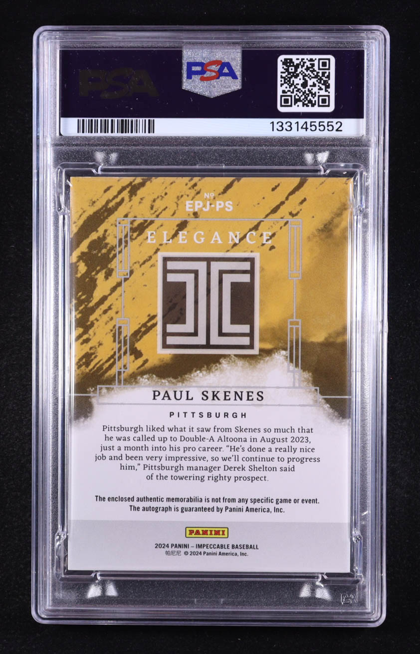 Paul Skenes 2024 Panini Impeccable Elegance Prospect Jersey Autographs #10 #89/99 RC (PSA 9) at PristineAuction.com Paul Skenes 2024 Panini Impeccable Elegance Prospect Jersey Autographs #10 #89/99 RC (PSA 9) at PristineAuction.com