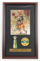 Bart Starr Signed Packers Custom Framed Art Print Display with Ribbon Lapel Pin & Packers Patch (JSA) at PristineAuction.com