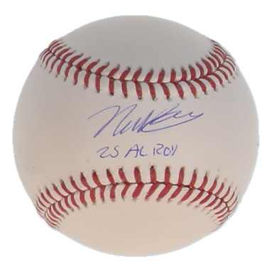Nick Kurtz Signed OML Baseball Inscribed "25 AL ROY" (MLB & Fanatics) at PristineAuction.com Nick Kurtz Signed OML Baseball Inscribed "25 AL ROY" (MLB & Fanatics) at PristineAuction.com