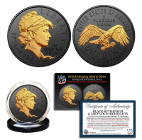 "America 250th Anniversary" 2026-P Emerging Liberty Dime BU Coin Black Ruthenium with 24K Gold at PristineAuction.com