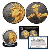 "America 250th Anniversary" 2026-P Enduring Liberty Half Dollar BU Coin Black Ruthenium 24K Gold at PristineAuction.com