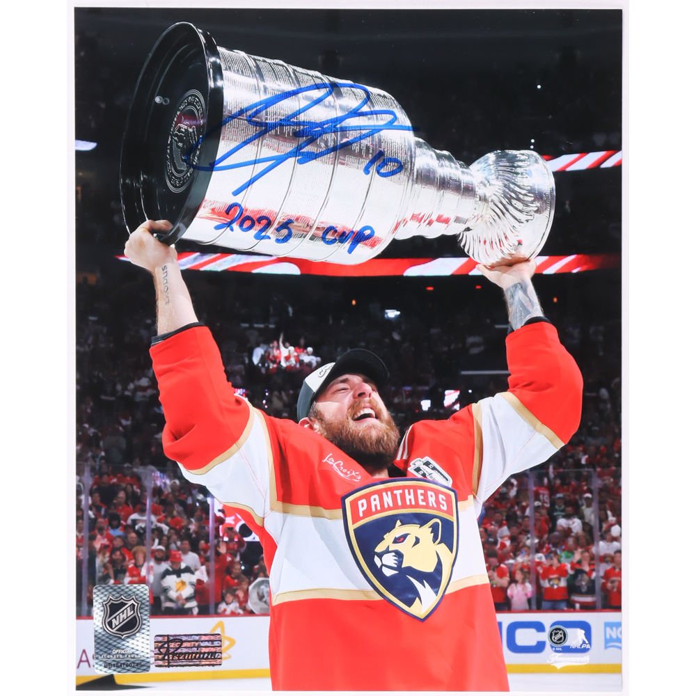 A. J. Greer Signed Panthers 8x10 Photo Inscribed "2025 Cup" (Premium Autographs) at PristineAuction.com