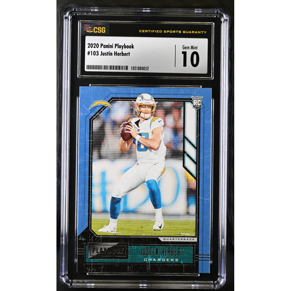 Justin Herbert 2020 Panini Playbook #103 (CGC 10) at PristineAuction.com