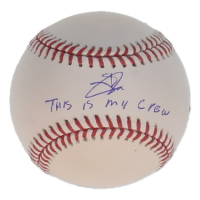 Jackson Chourio Signed OML Baseball Inscribed "This Is My Crew" (Fanatics & MLB) at PristineAuction.com