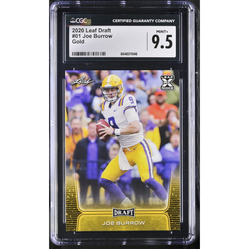 Joe Burrow 2020 Leaf Draft Gold #01 (CGC 9.5) at PristineAuction.com